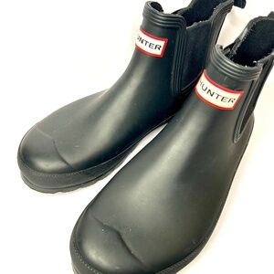 Hunter Black Chelsea Rain Boots
